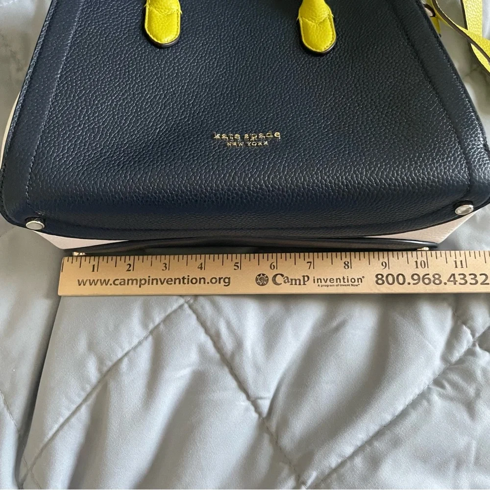 Kate Spade Navy and Green Colorblock Knott Purse Pebbled‎ Leather Medium